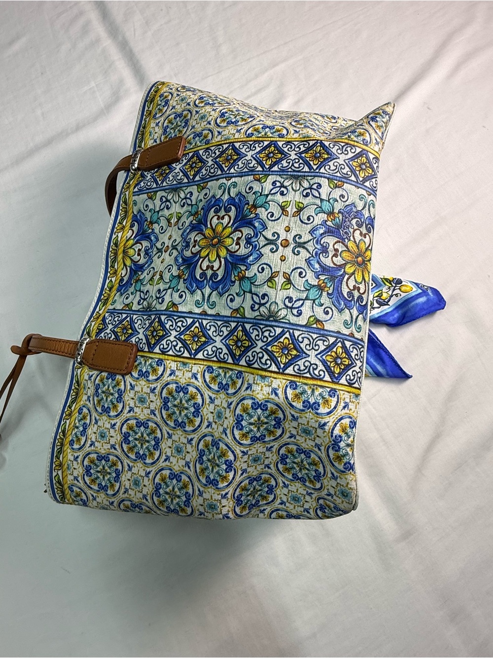 Brighton Bella Limone Multicolor Pattern Handbag Tote Purse w/ Dust Bag
